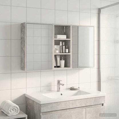 Badezimmerschrank-Set 3 stk. 116 x 16 x 62,5 cm Holzwerkstoff