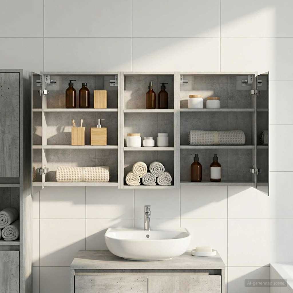 Badezimmerschrank-Set 3 stk. 116 x 16 x 62,5 cm Holzwerkstoff