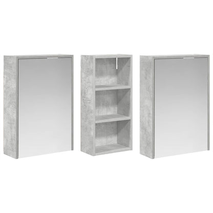 Badezimmerschrank-Set 3 stk. 116 x 16 x 62,5 cm Holzwerkstoff