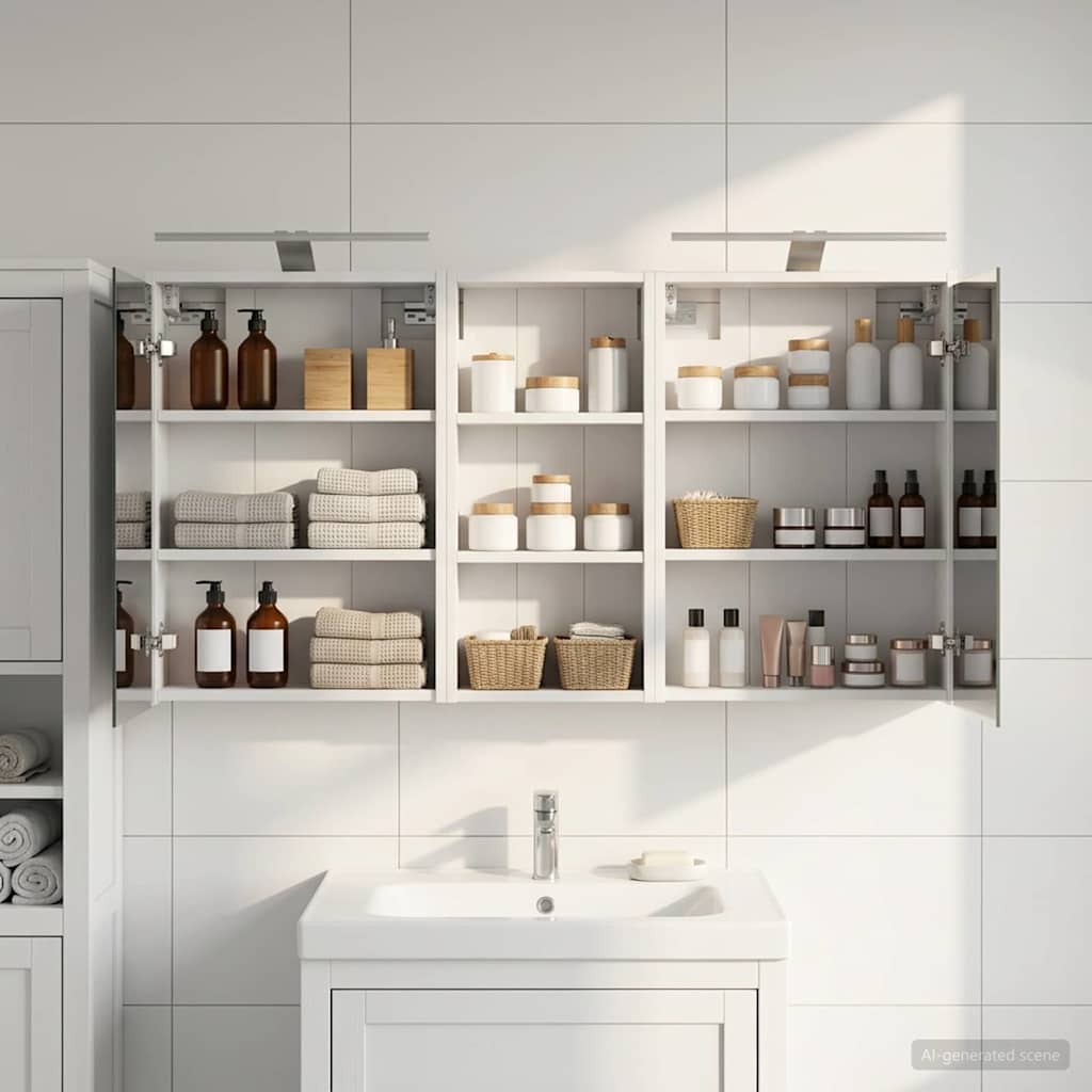 Badezimmerschrank-Set 3 Stk. 116 x 16 x 62,5 cm Holzwerkstoff