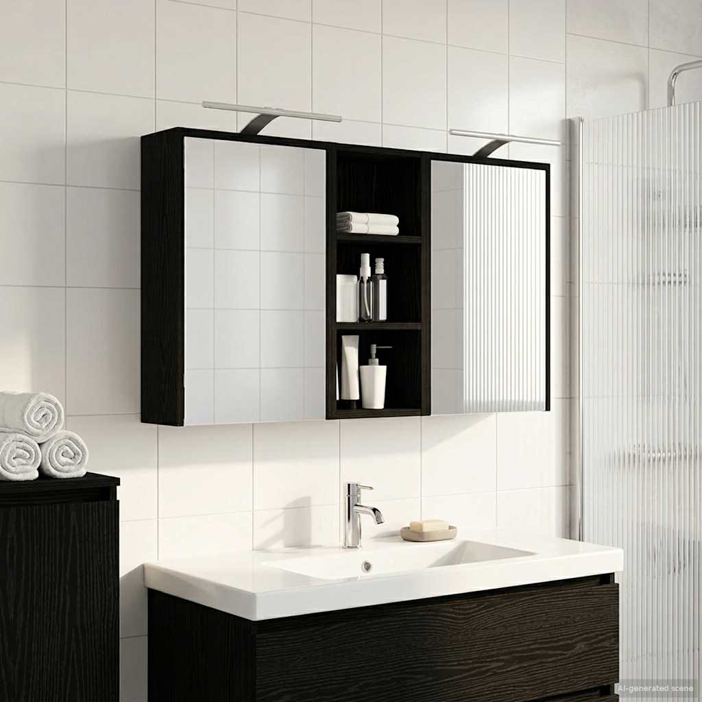 Badezimmerschrank-Set 3 Stk. 116 x 16 x 62,5 cm Holzwerkstoff