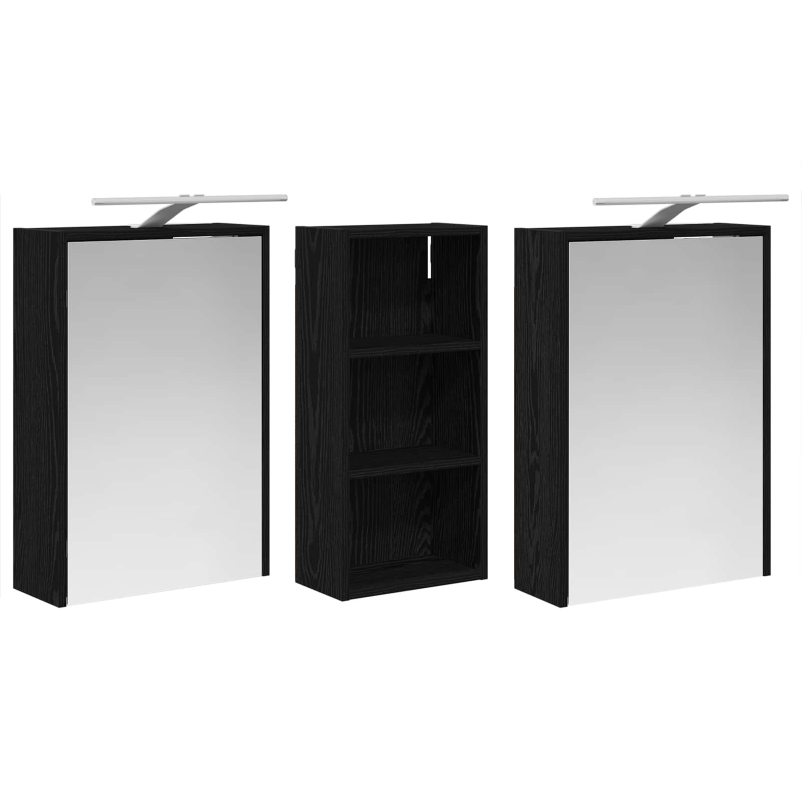 Badezimmerschrank-Set 3 Stk. 116 x 16 x 62,5 cm Holzwerkstoff