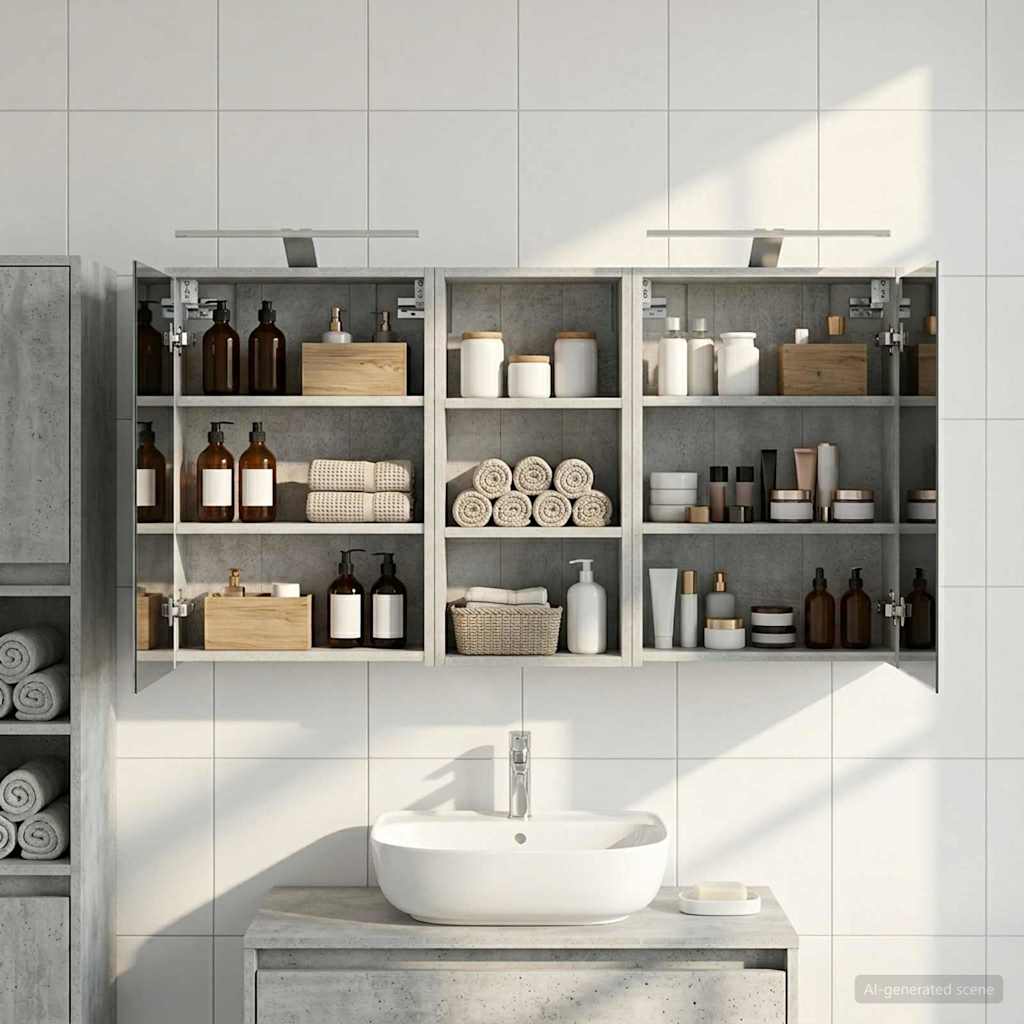 Badezimmerschrank-Set 3 Stk. 116 x 16 x 62,5 cm Holzwerkstoff