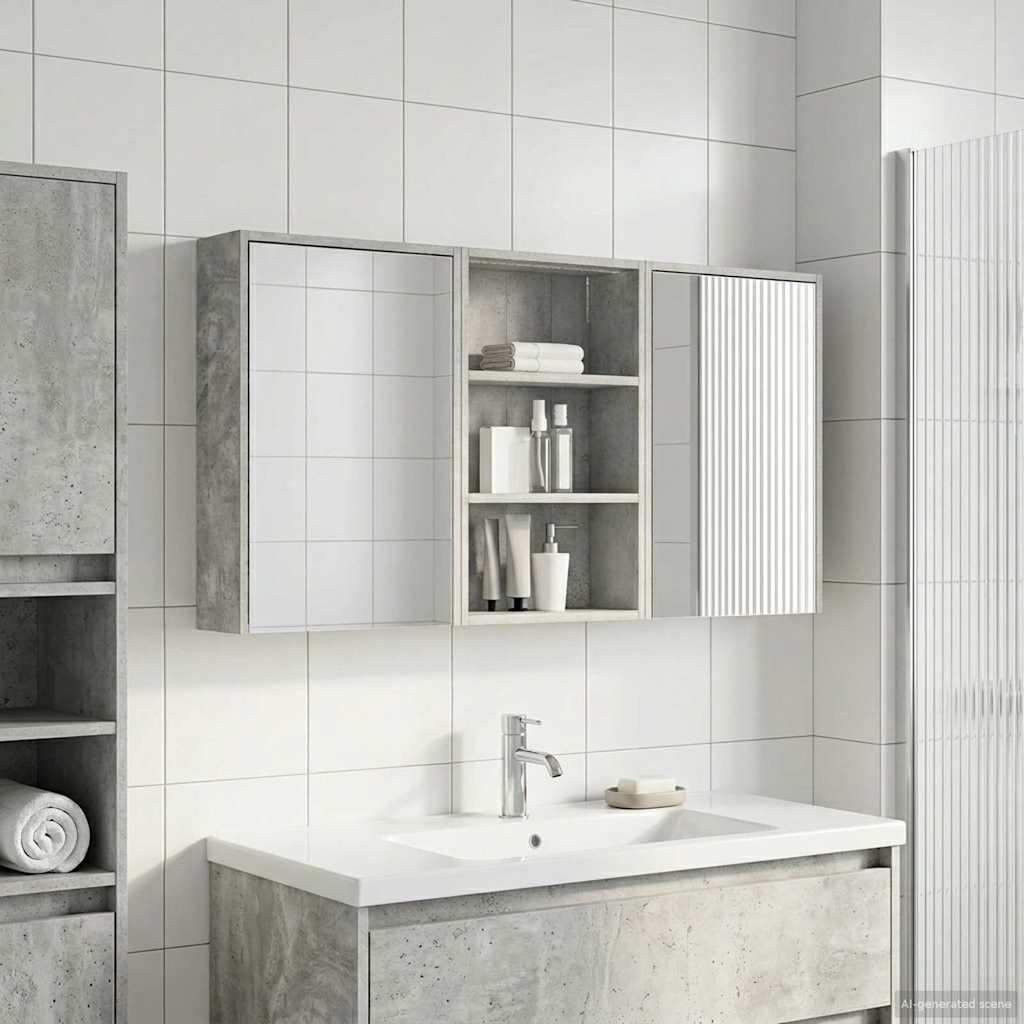 Badezimmerschrank-Set 3 stk. 126 x 16 x 62,5 cm Holzwerkstoff