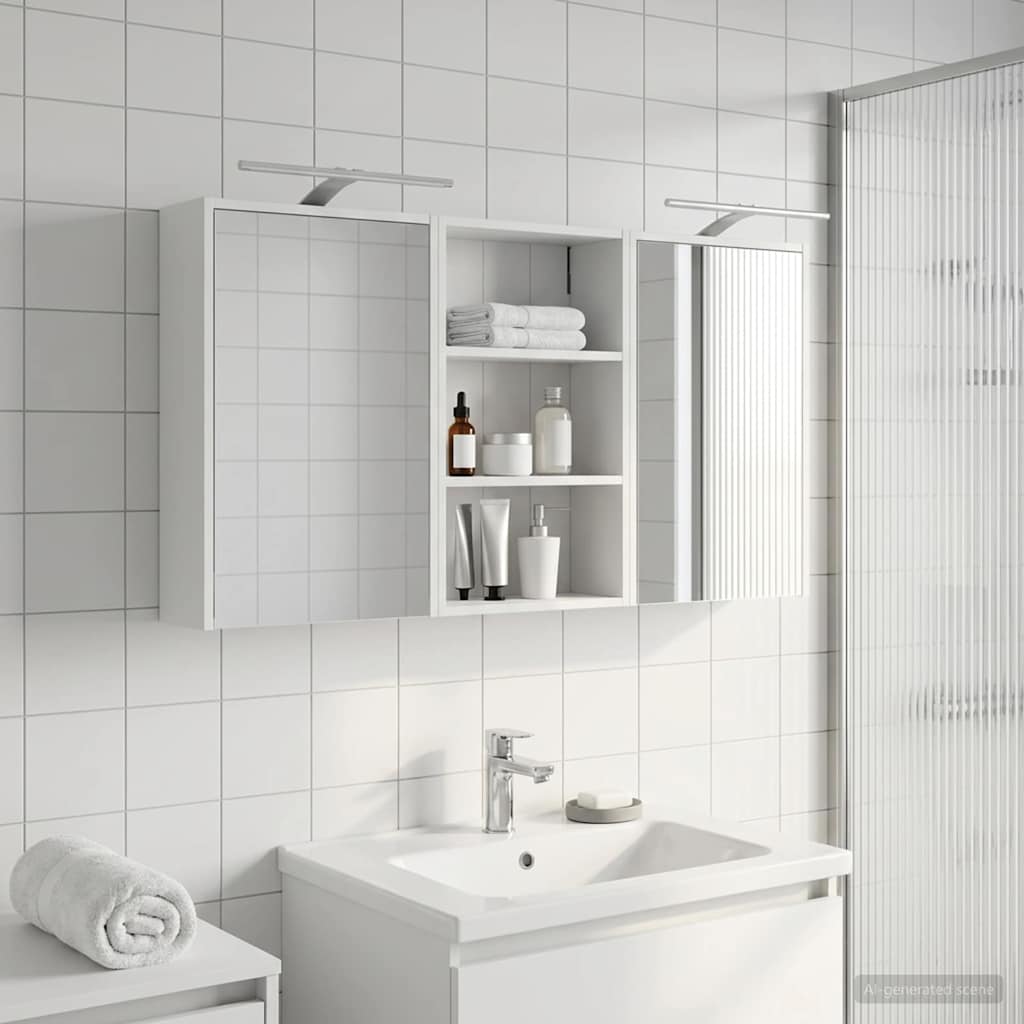 Badezimmerschrank-Set 3 stk. 126 x 16 x 62,5 cm Holzwerkstoff