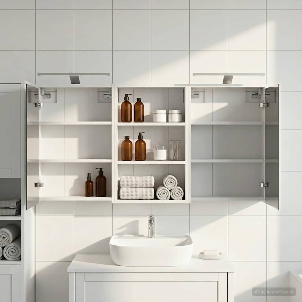 Badezimmerschrank-Set 3 stk. 126 x 16 x 62,5 cm Holzwerkstoff