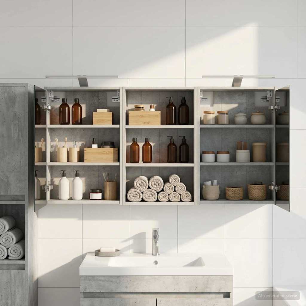 Badezimmerschrank-Set 3 Stk. 126 x 16 x 62,5 cm Holzwerkstoff