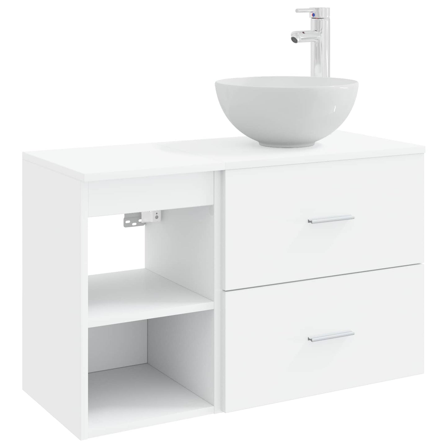 Badezimmermöbel-Set 2 stk. Weiß Holzwerkstoff