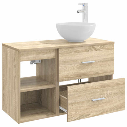 Badezimmermöbel-Set 2 stk. Sonoma-Eiche Holzwerkstoff