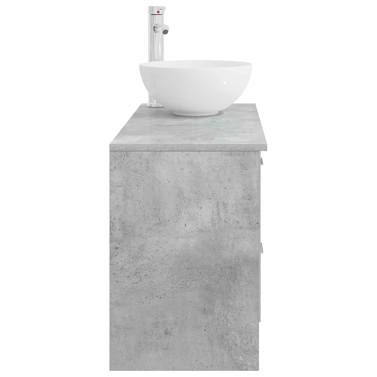 Badezimmermöbel-Set 2 stk. Betongrau Holzwerkstoff