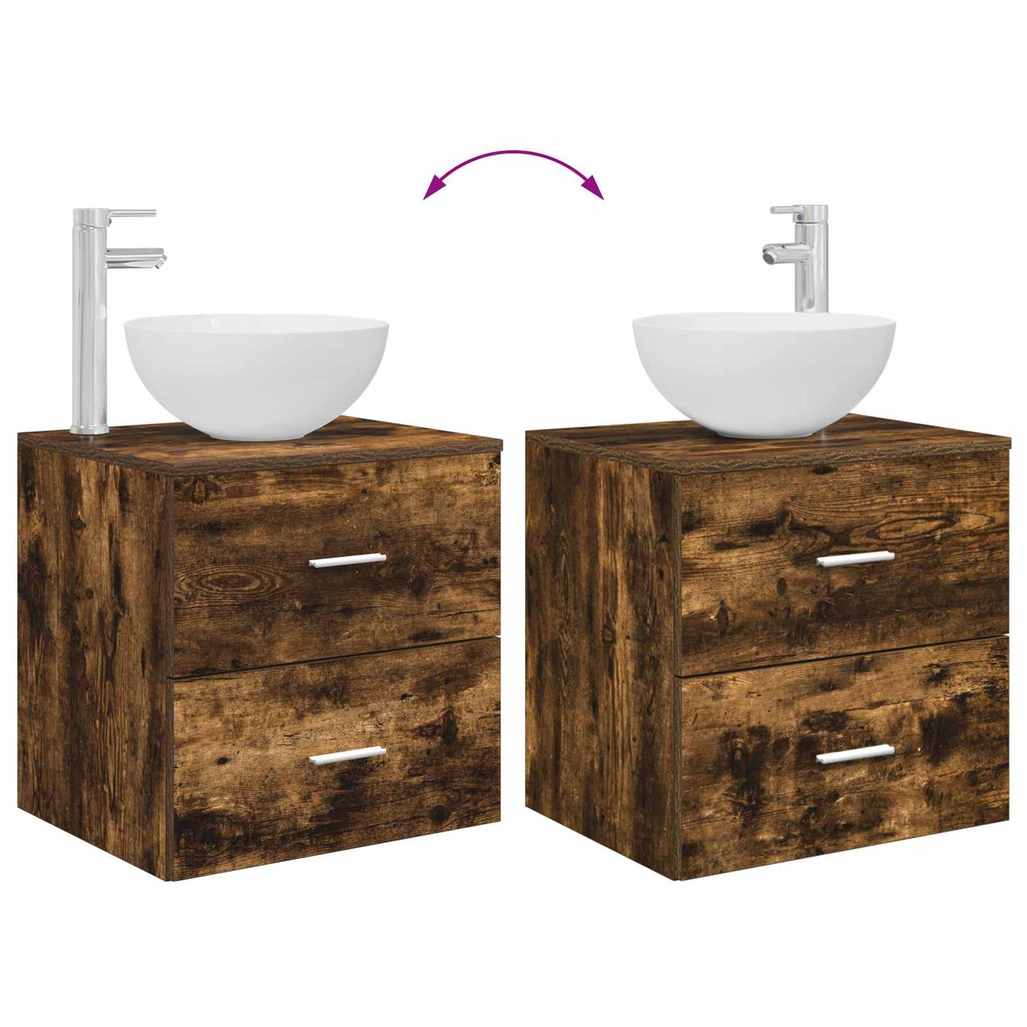 Badezimmermöbel-Set 2 pcs Geräucherte Eiche Holzwerkstoff