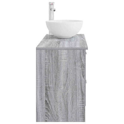 Badezimmermöbel-Set 2 stk. Grau Sonoma Holzwerkstoff