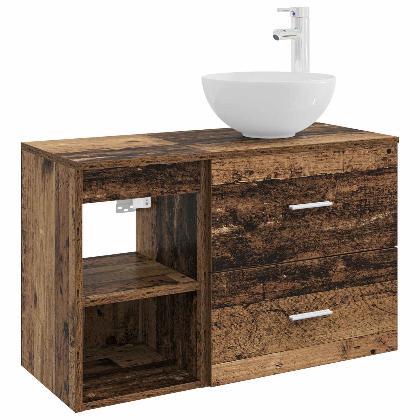 Badezimmermöbel-Set 2 stk. Altholz Holzwerkstoff