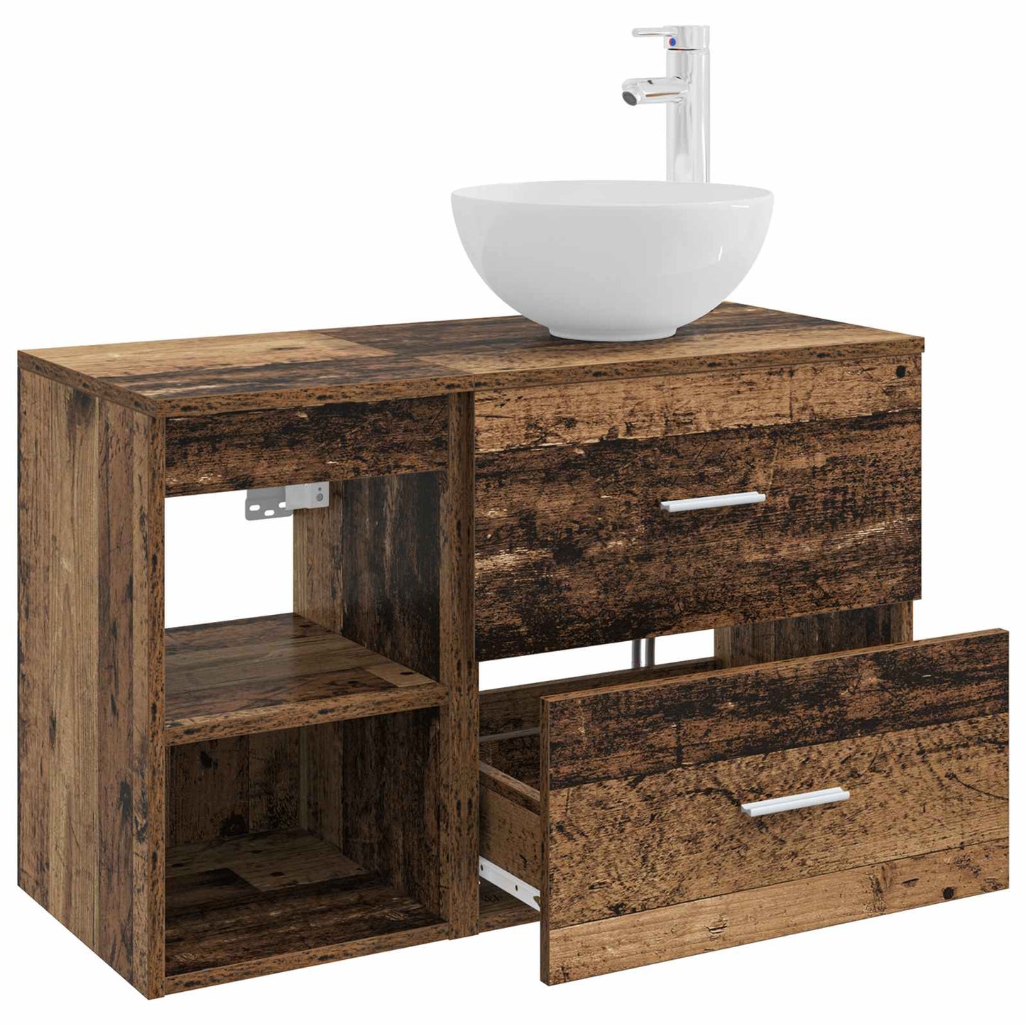 Badezimmermöbel-Set 2 stk. Altholz Holzwerkstoff