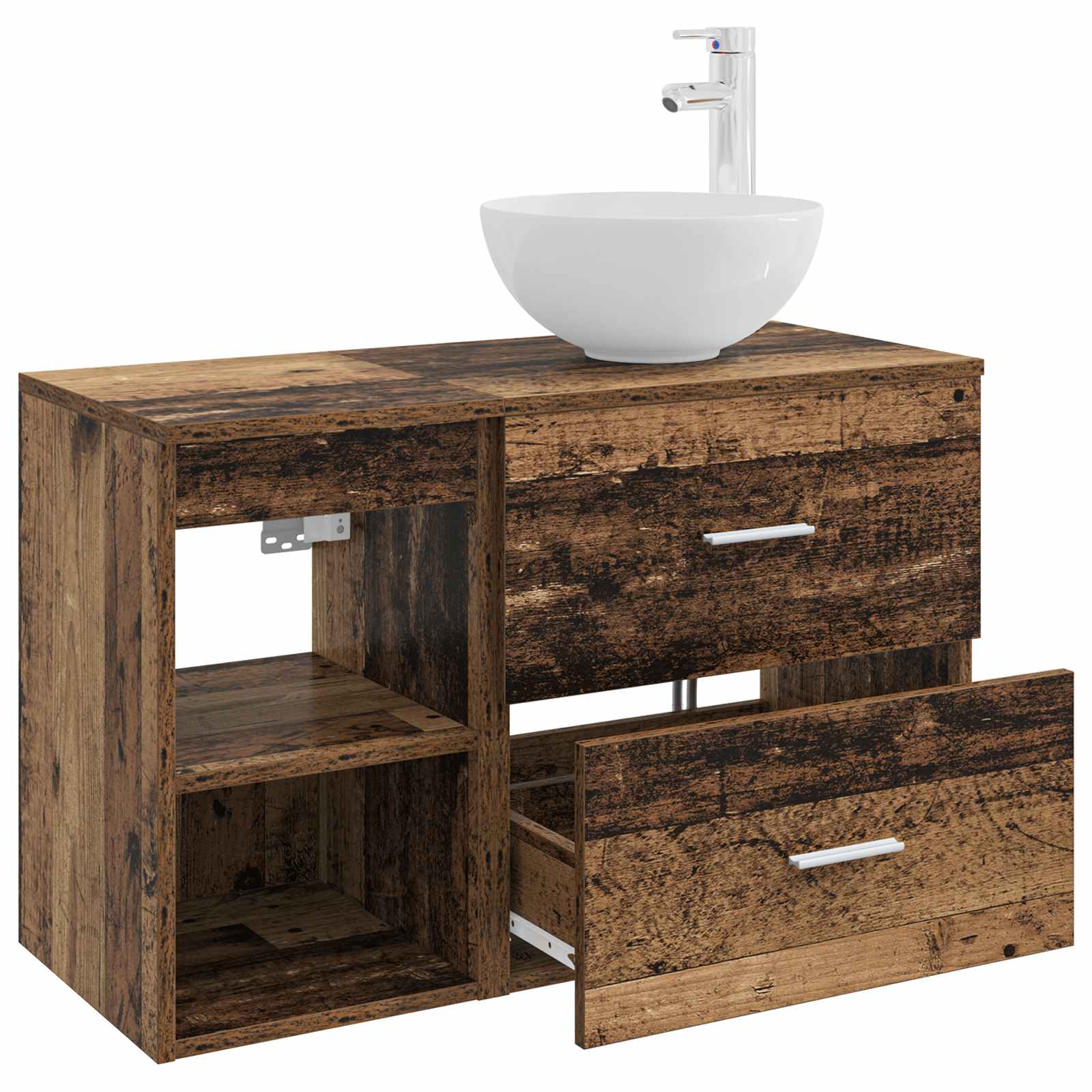 Badezimmermöbel-Set 2 stk. Altholz Holzwerkstoff