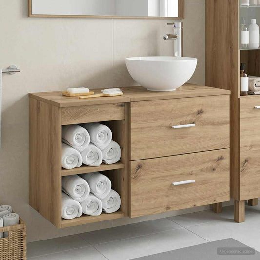 Badezimmermöbel-Set 2 Stk. Artisan-Eiche Holzwerkstoff