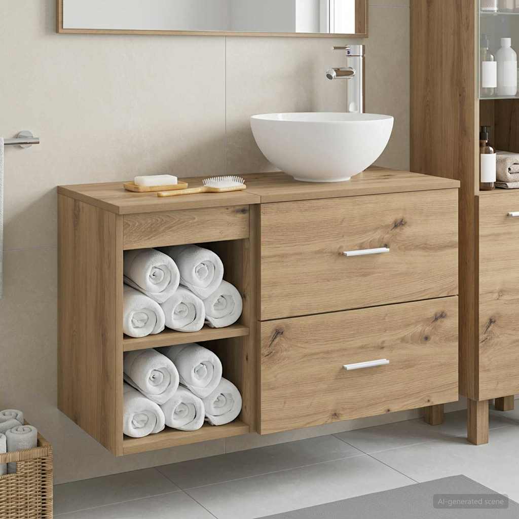 Badezimmermöbel-Set 2 stk. Artisan-Eiche Holzwerkstoff
