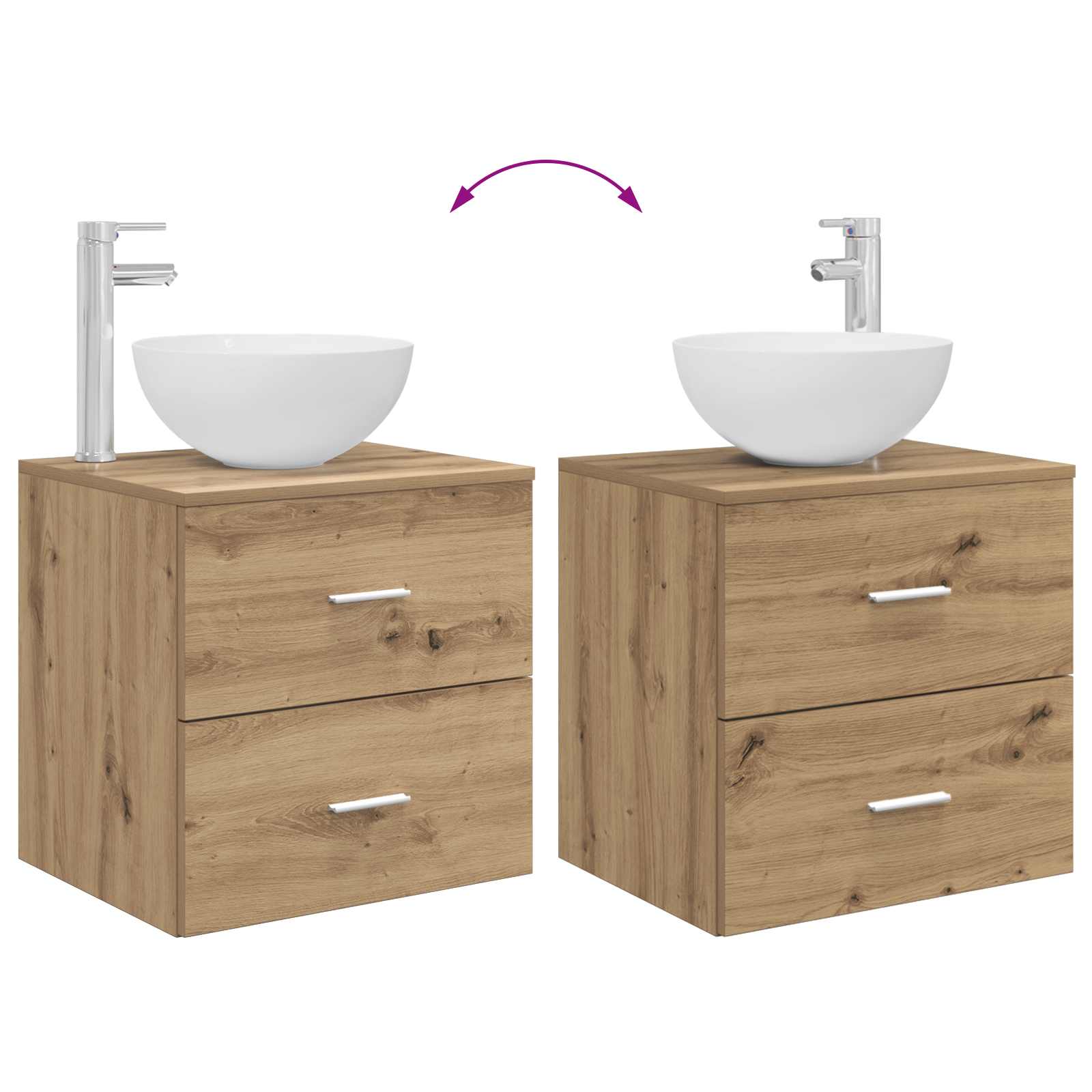 Badezimmermöbel-Set 2 stk. Artisan-Eiche Holzwerkstoff
