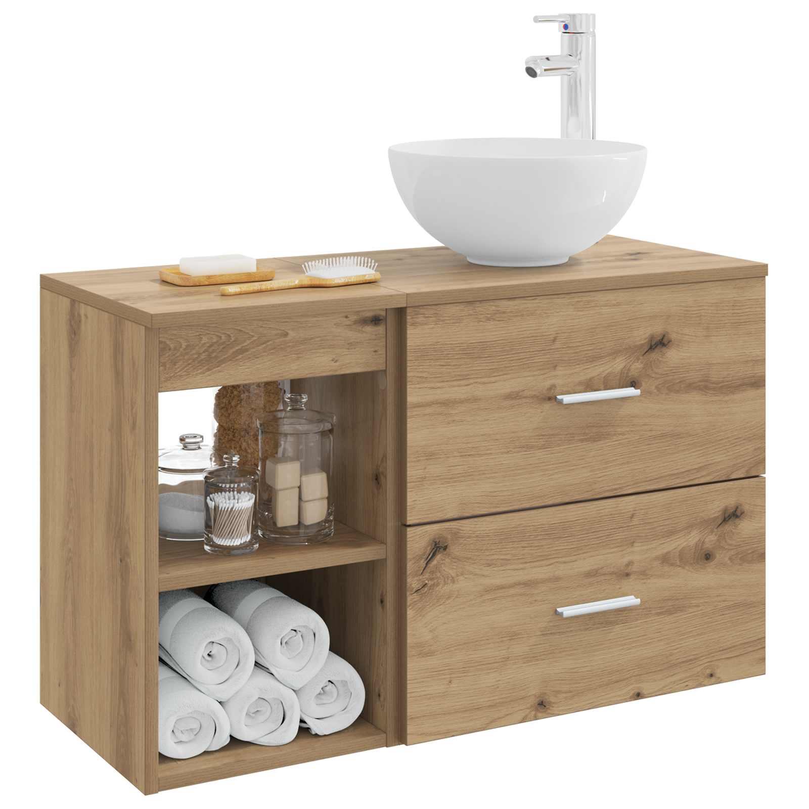 Badezimmermöbel-Set 2 stk. Artisan-Eiche Holzwerkstoff