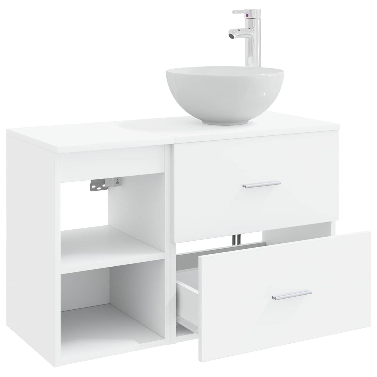 Badezimmermöbel-Set 2 stk. Weiß Holzwerkstoff