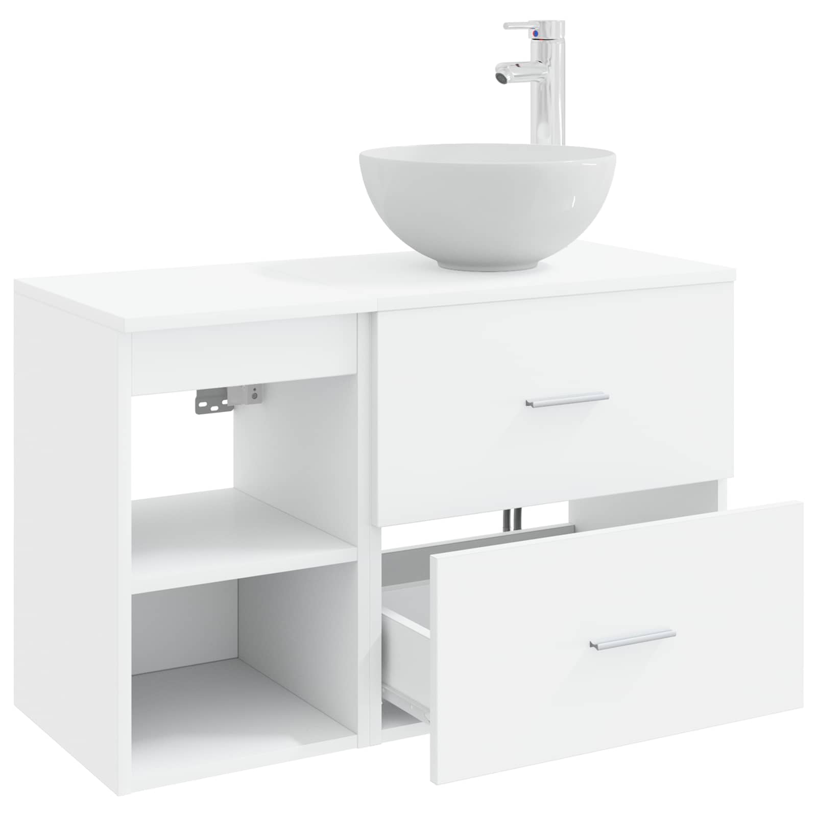 Badezimmermöbel-Set 2 stk. Weiß Holzwerkstoff