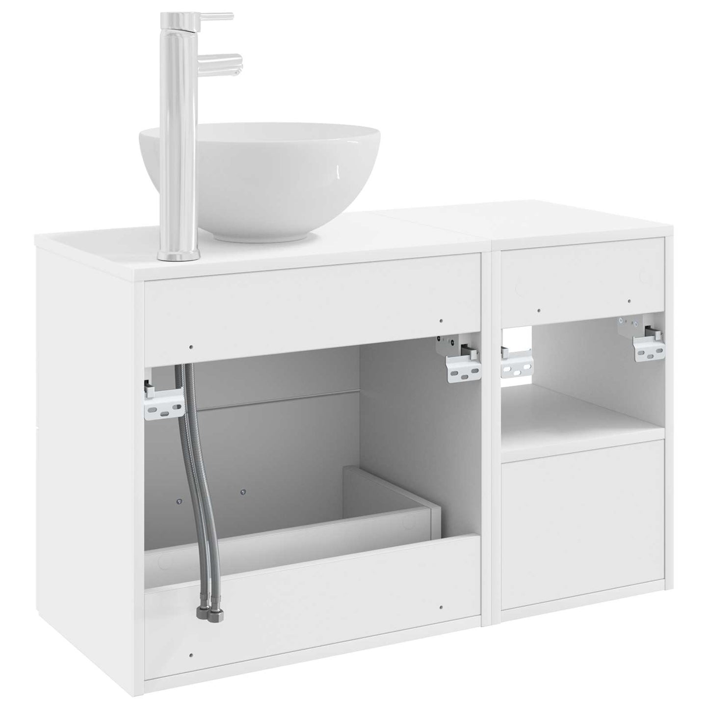 Badezimmermöbel-Set 2 stk. Weiß Holzwerkstoff
