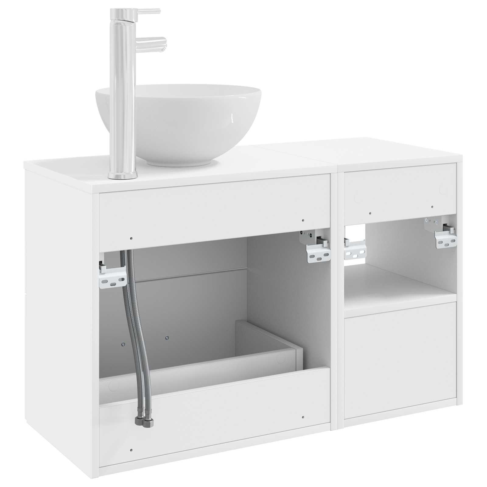 Badezimmermöbel-Set 2 stk. Weiß Holzwerkstoff