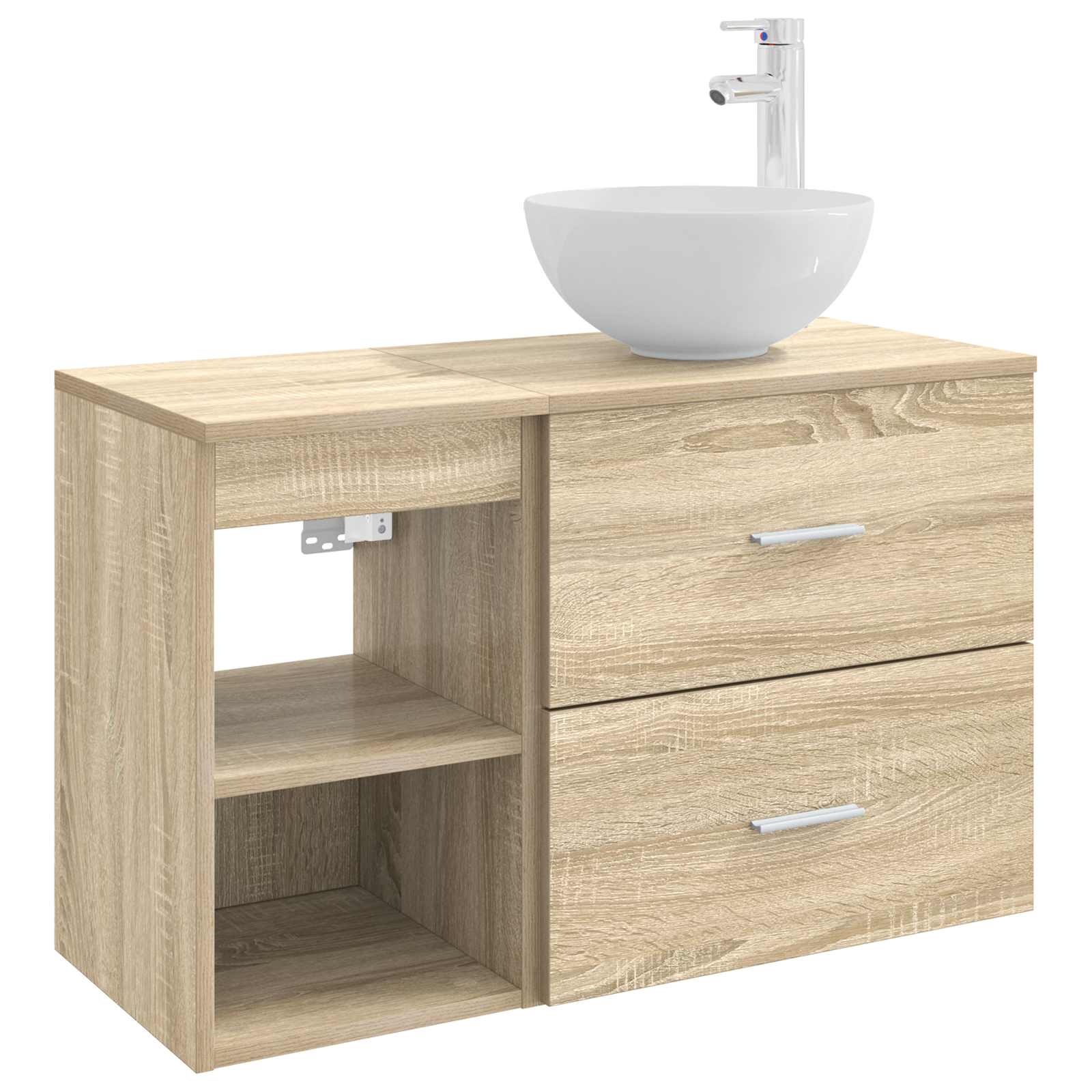 Badezimmermöbel-Set 2 stk. Sonoma-Eiche Holzwerkstoff