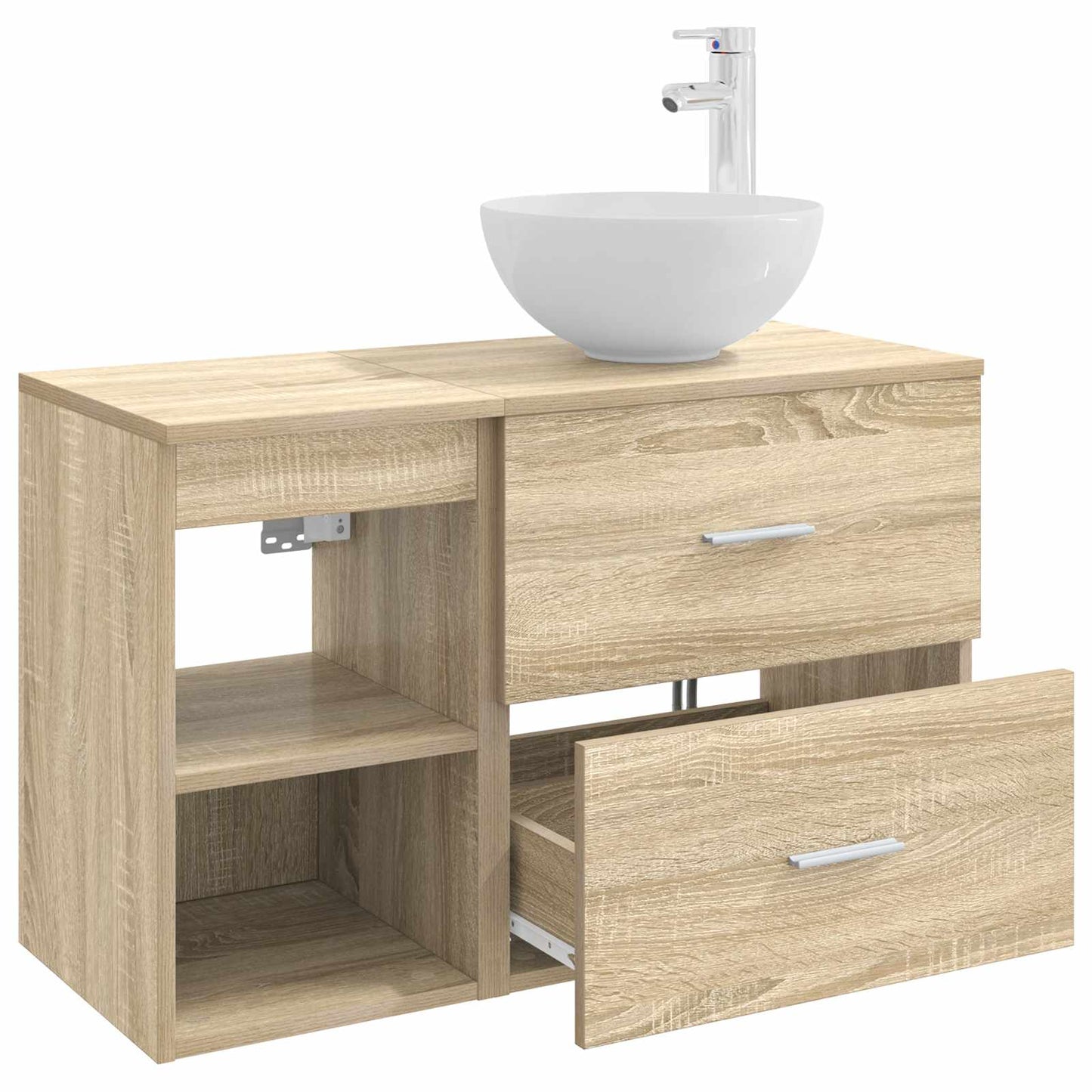 Badezimmermöbel-Set 2 stk. Sonoma-Eiche Holzwerkstoff