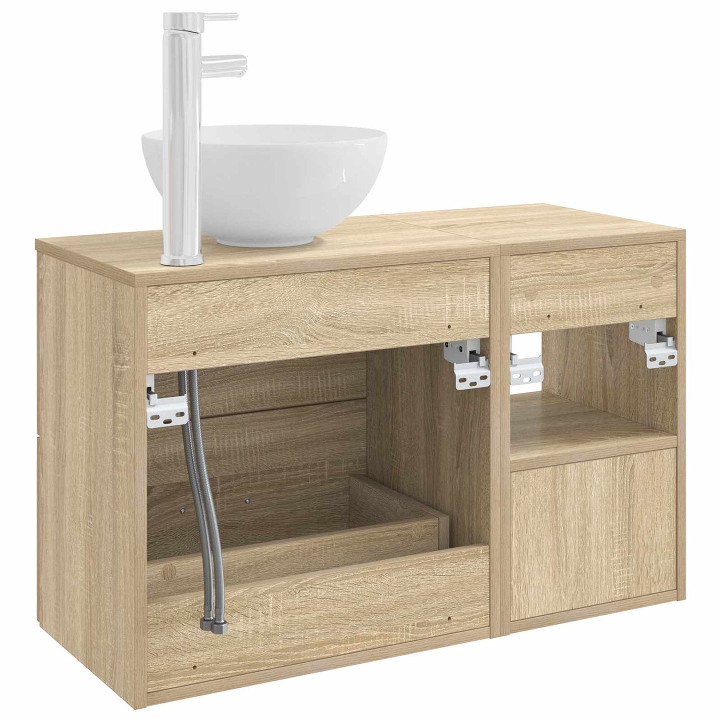 Badezimmermöbel-Set 2 stk. Sonoma-Eiche Holzwerkstoff