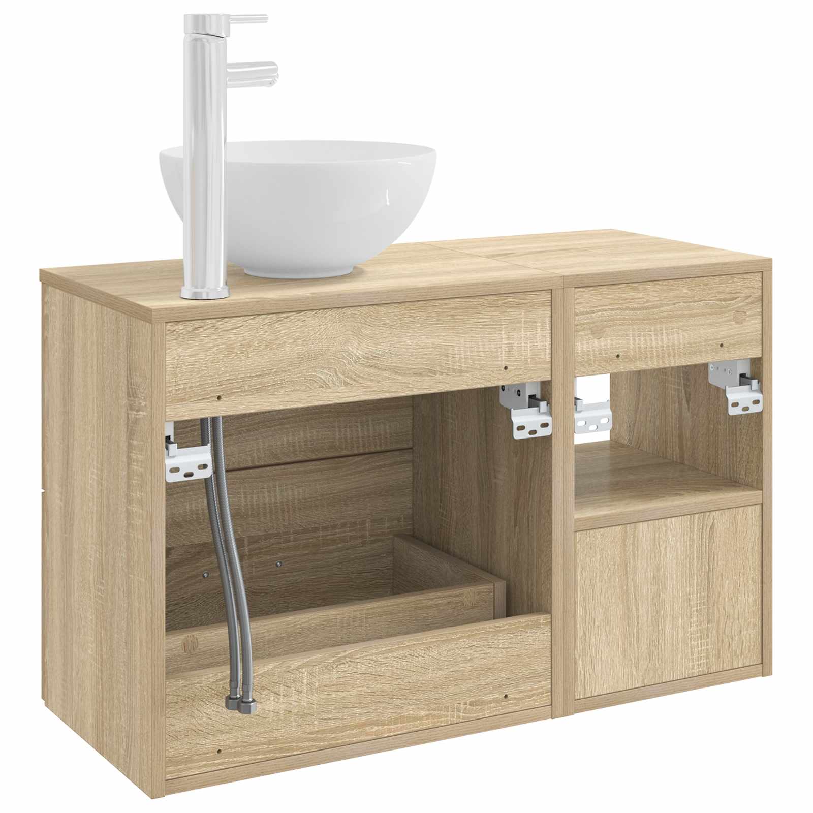 Badezimmermöbel-Set 2 stk. Sonoma-Eiche Holzwerkstoff