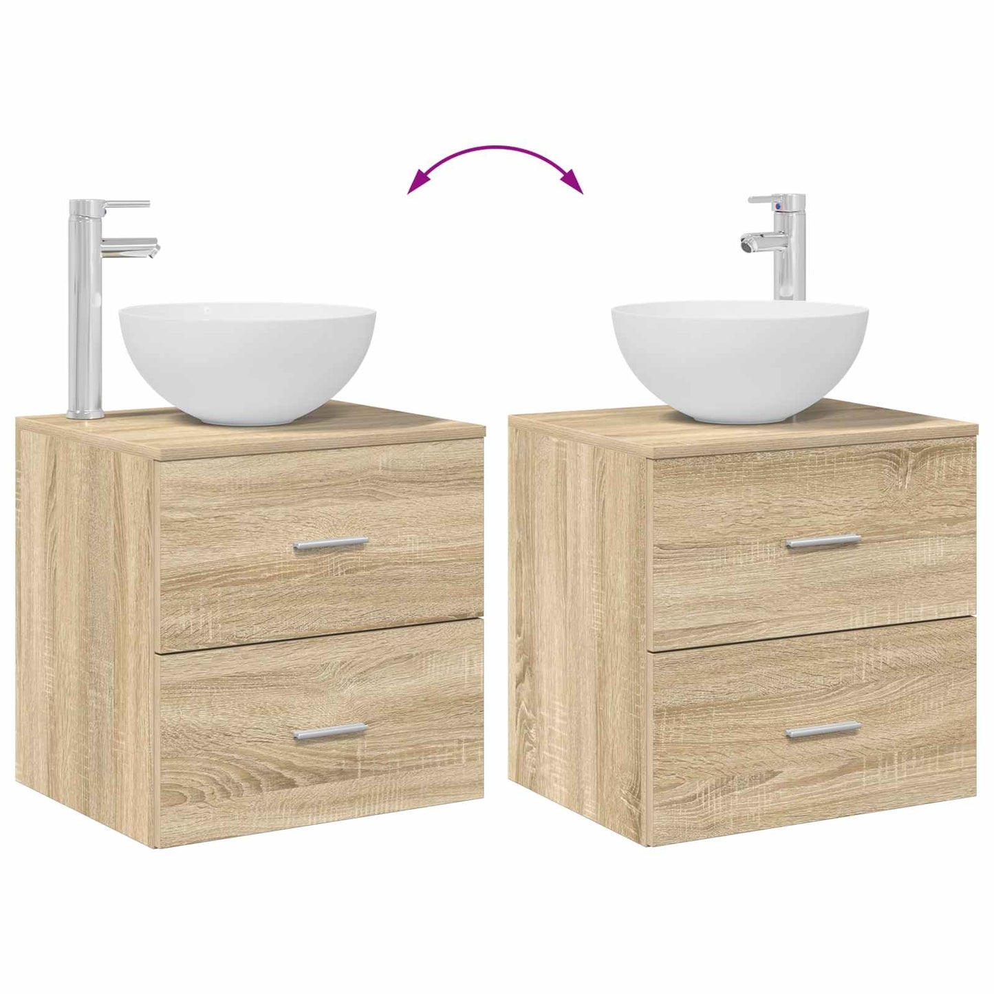 Badezimmermöbel-Set 2 stk. Sonoma-Eiche Holzwerkstoff