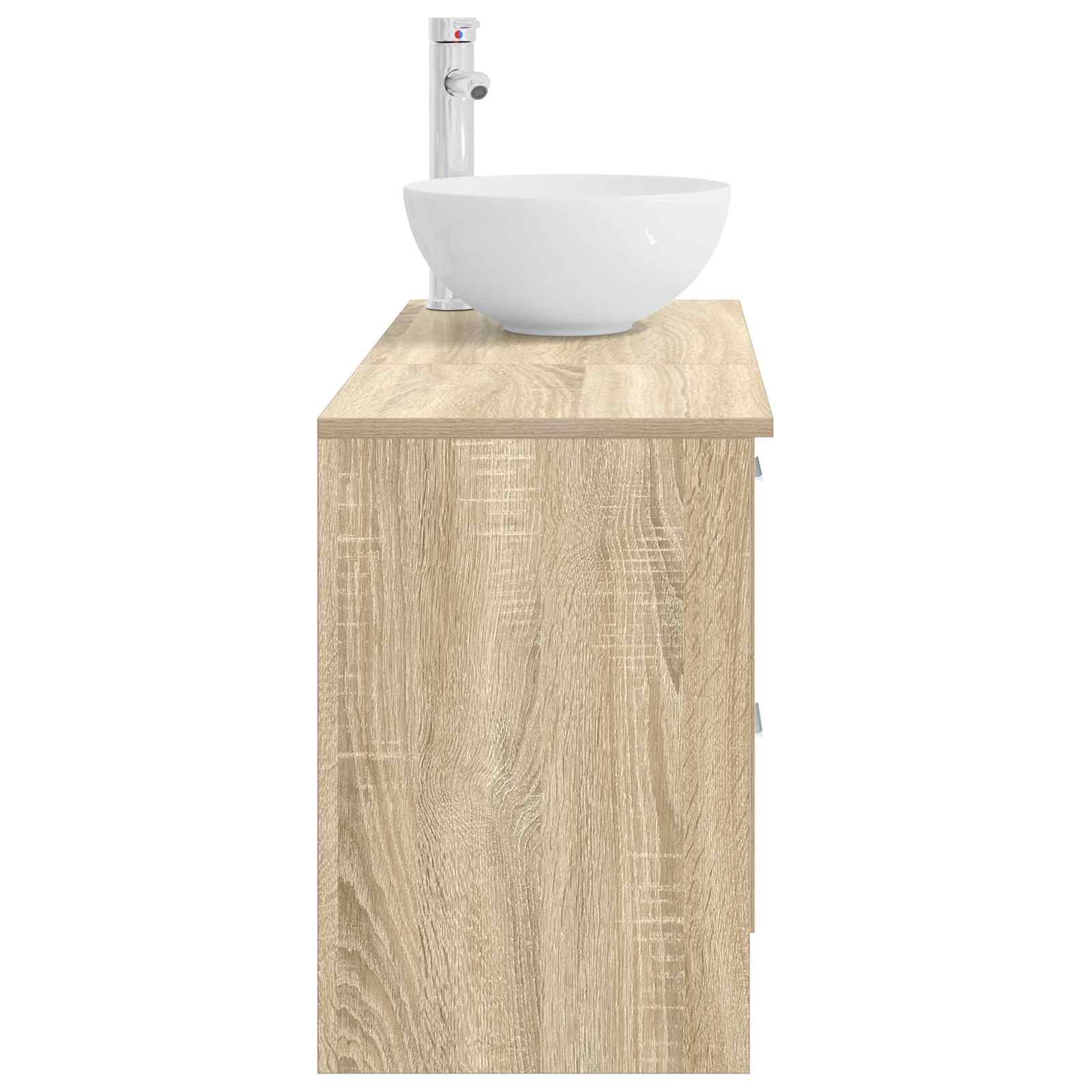 Badezimmermöbel-Set 2 stk. Sonoma-Eiche Holzwerkstoff
