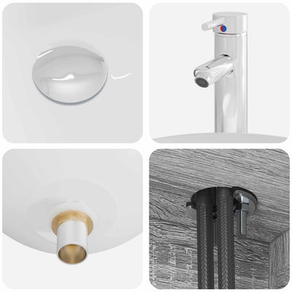 Badezimmermöbel-Set 2 stk. Grau Sonoma Holzwerkstoff