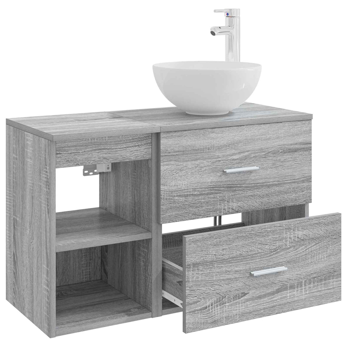 Badezimmermöbel-Set 2 pcs Grau Sonoma Holzwerkstoff