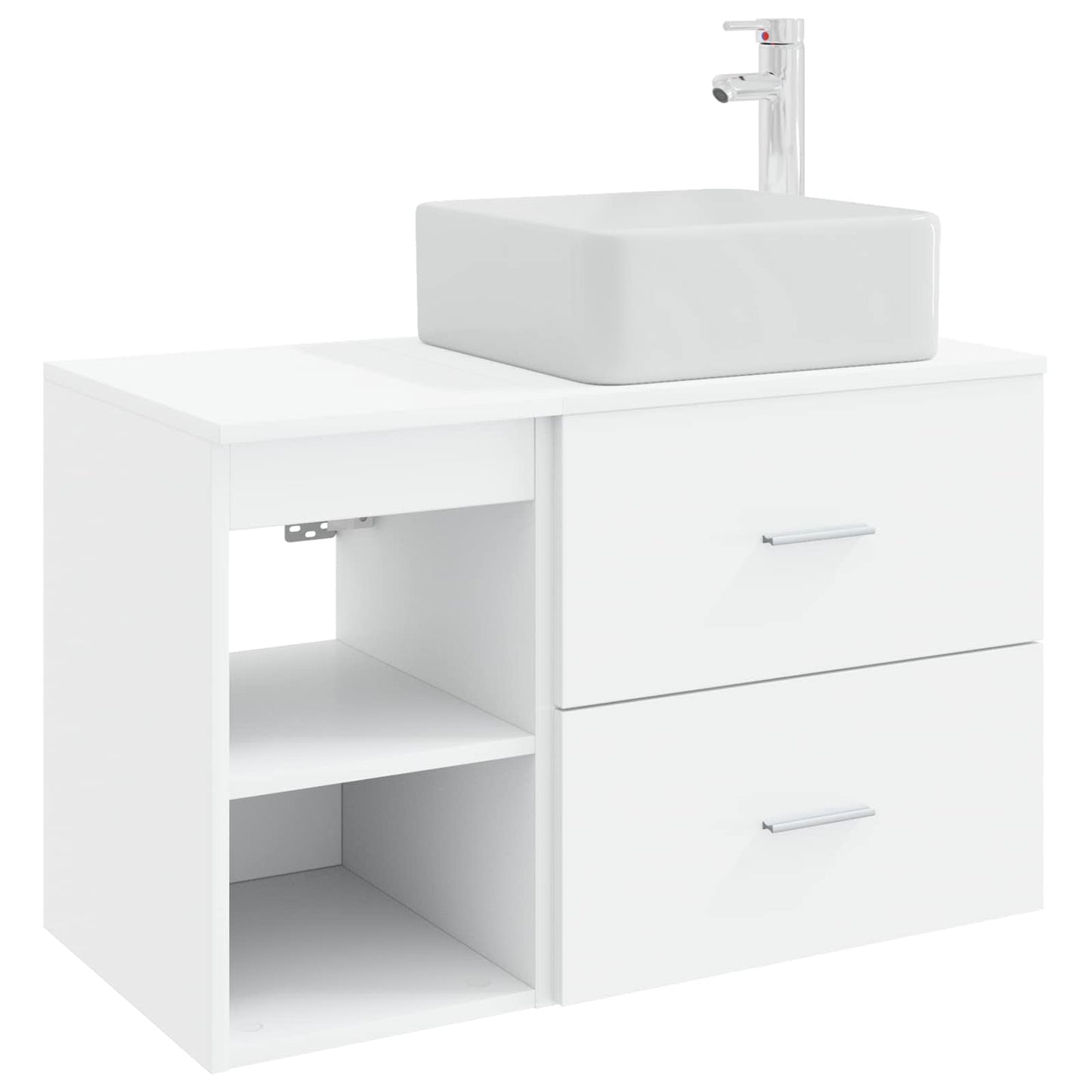 Badezimmermöbel-Set 2 stk. Weiß Holzwerkstoff