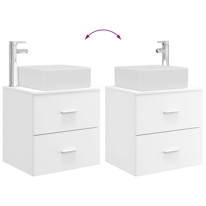 Badezimmermöbel-Set 2 stk. Weiß Holzwerkstoff