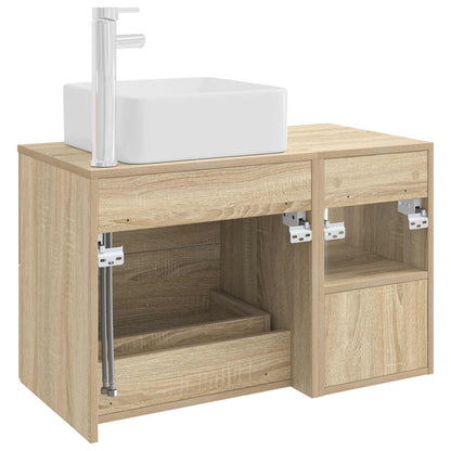 Badezimmermöbel-Set 2 stk. Sonoma-Eiche Holzwerkstoff