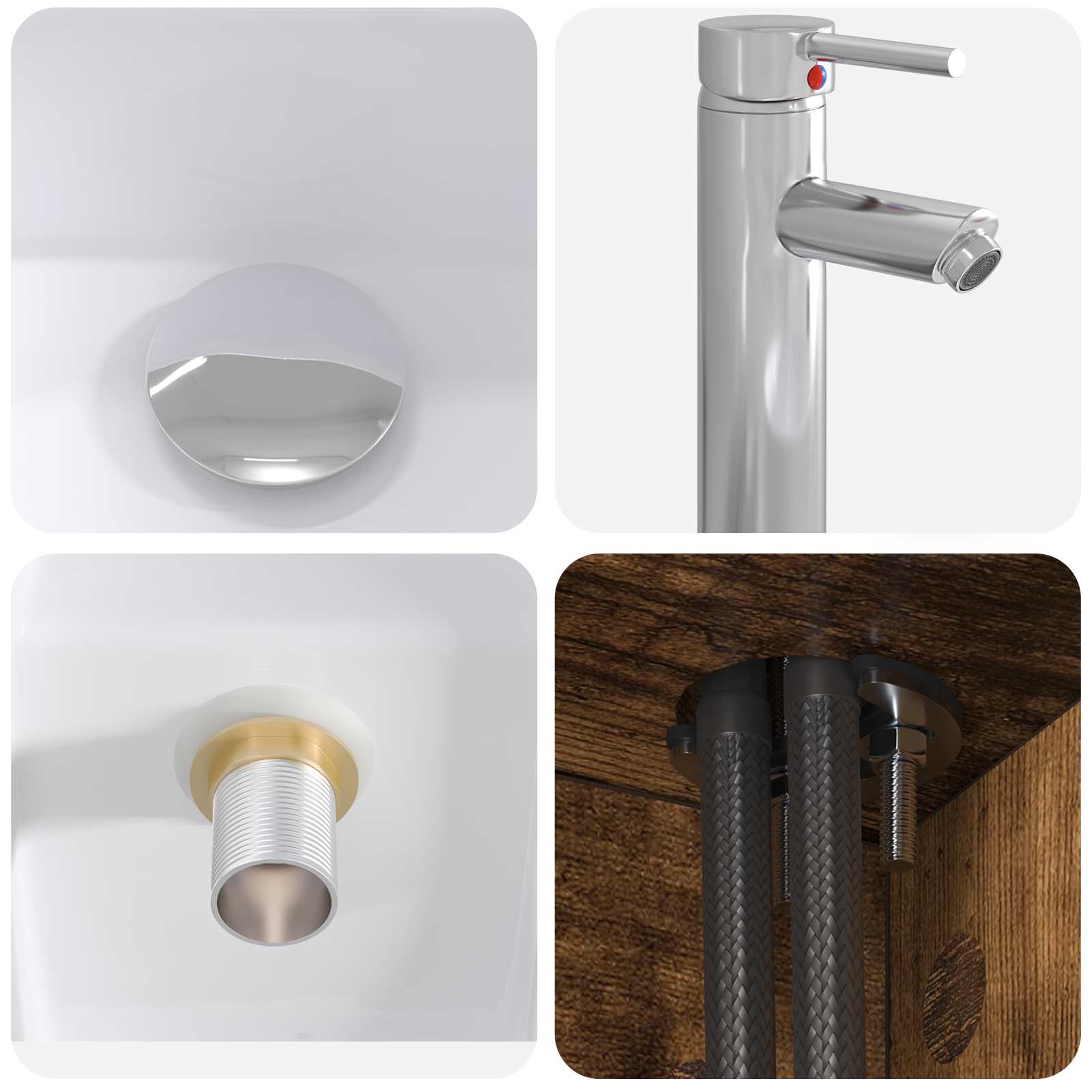 Badezimmermöbel-Set 2 pcs Geräucherte Eiche Holzwerkstoff