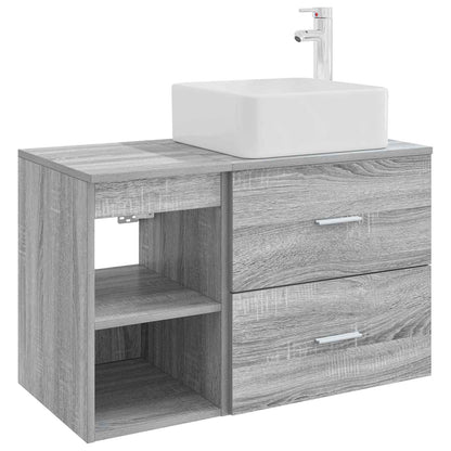 Badezimmermöbel-Set 2 stk. Grau Sonoma Holzwerkstoff