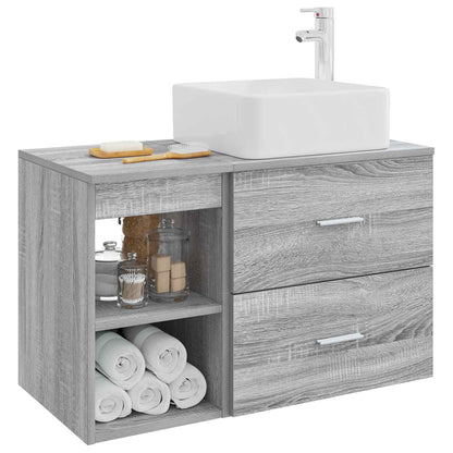Badezimmermöbel-Set 2 stk. Grau Sonoma Holzwerkstoff