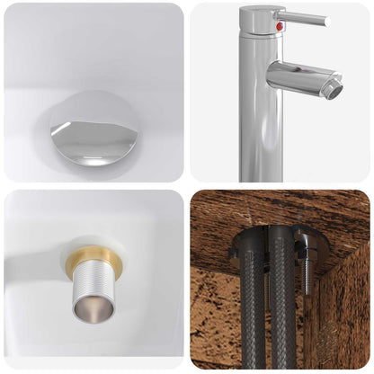 Badezimmermöbel-Set 2 stk. Altholz Holzwerkstoff