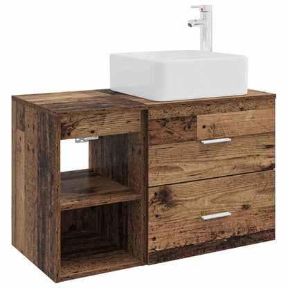 Badezimmermöbel-Set 2 stk. Altholz Holzwerkstoff