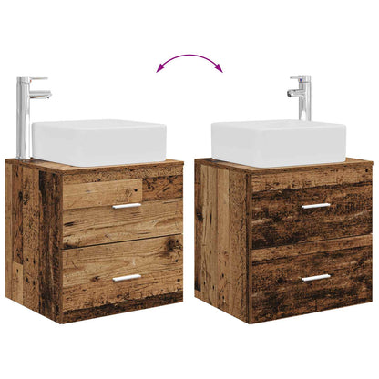 Badezimmermöbel-Set 2 stk. Altholz Holzwerkstoff