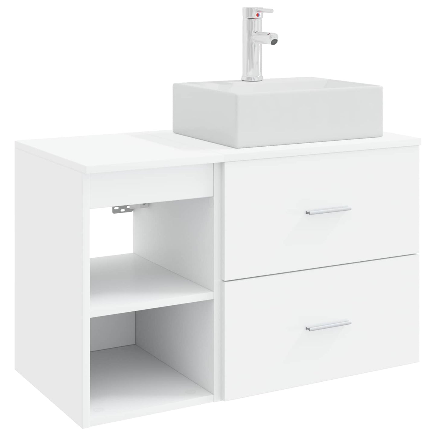 Badezimmermöbel-Set 2 stk. Weiß Holzwerkstoff