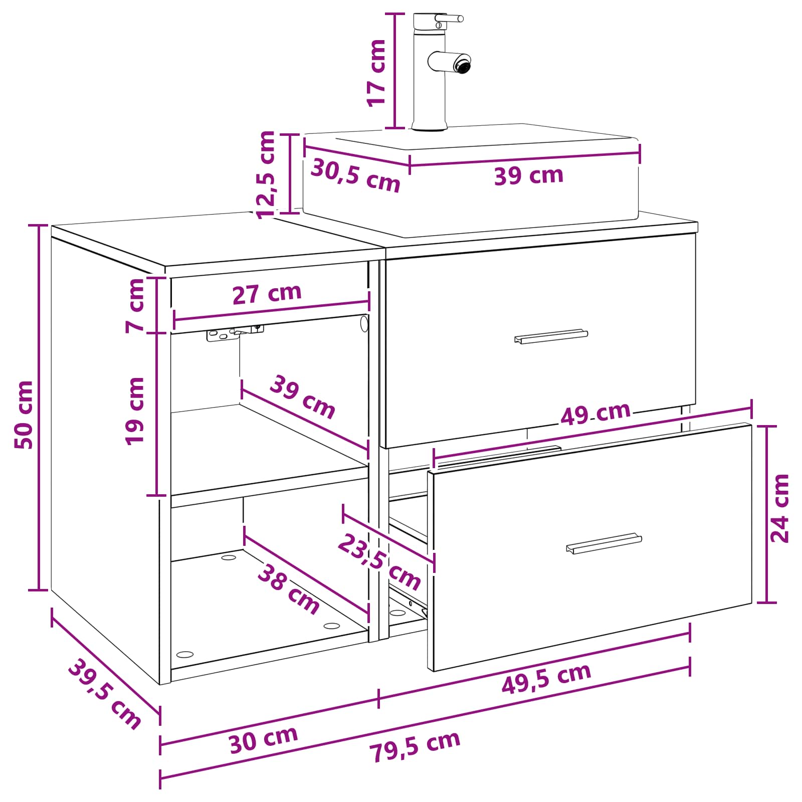 Badezimmermöbel-Set 2 stk. Weiß Holzwerkstoff