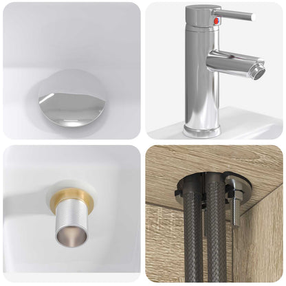 Badezimmermöbel-Set 2 stk. Sonoma-Eiche Holzwerkstoff