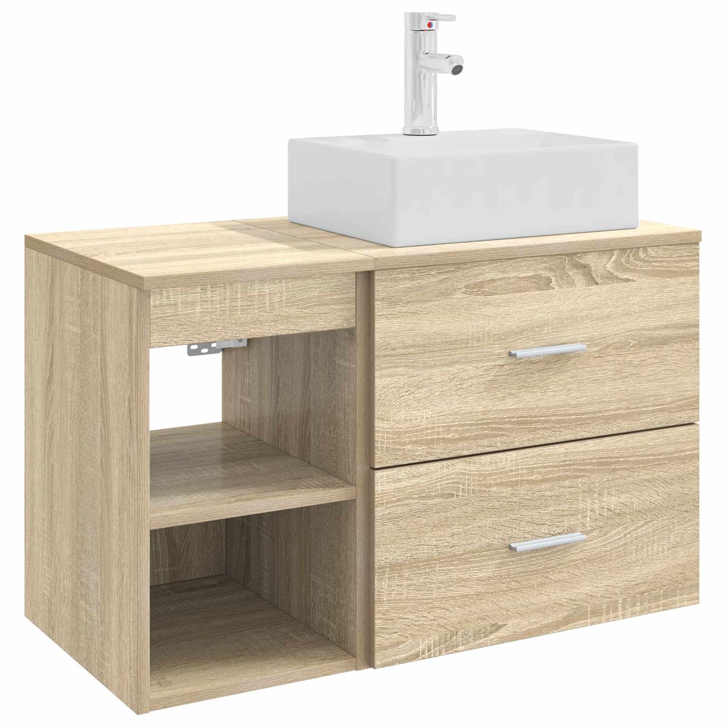 Badezimmermöbel-Set 2 stk. Sonoma-Eiche Holzwerkstoff