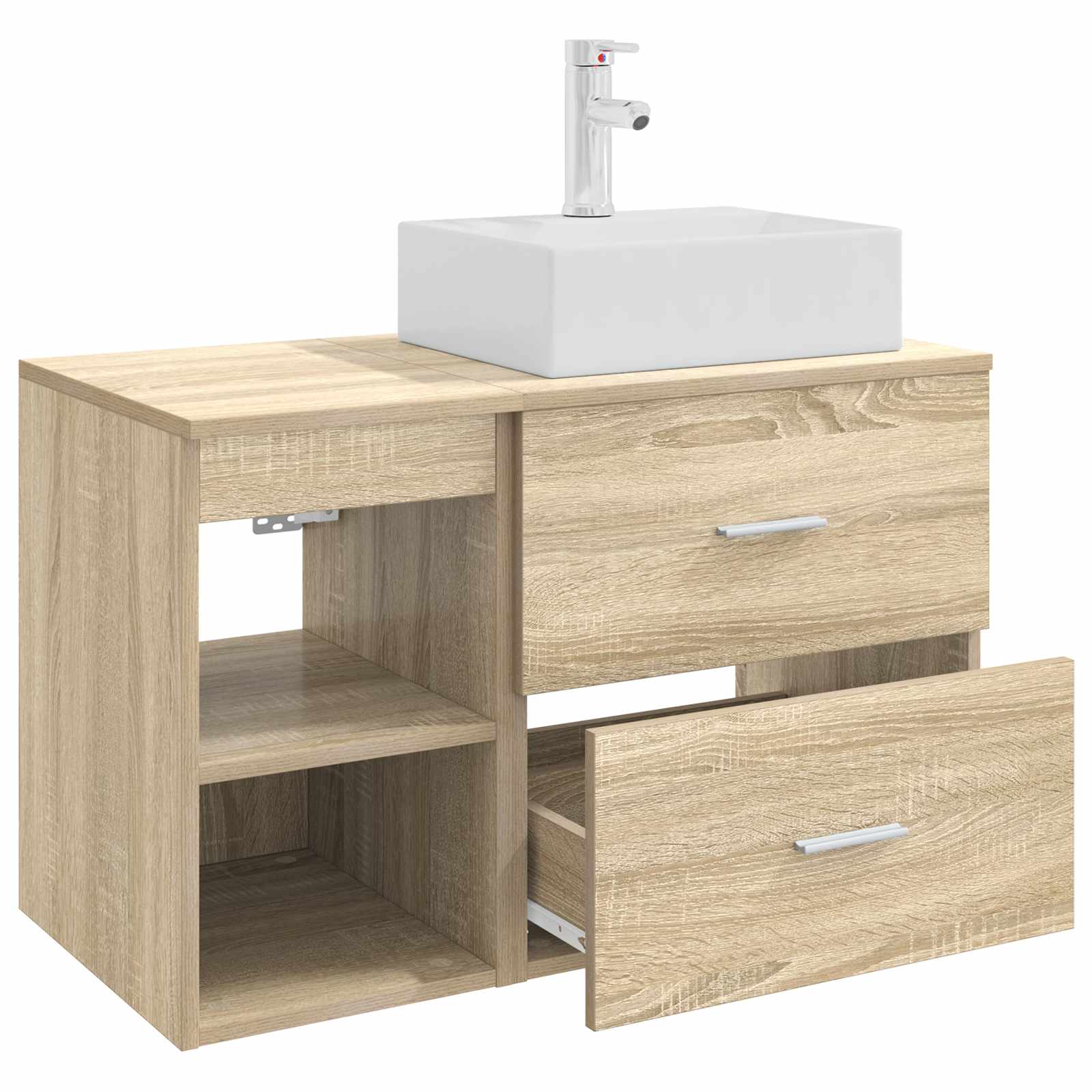 Badezimmermöbel-Set 2 stk. Sonoma-Eiche Holzwerkstoff