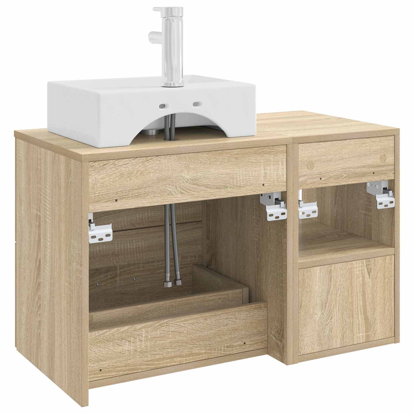 Badezimmermöbel-Set 2 stk. Sonoma-Eiche Holzwerkstoff